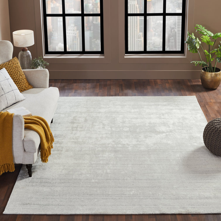 Sharron Handwoven Wool/Viscose Ivory Area Rug