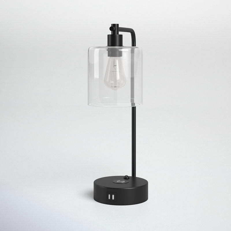 19inch Black Table Lamp with Wireless Charging pad