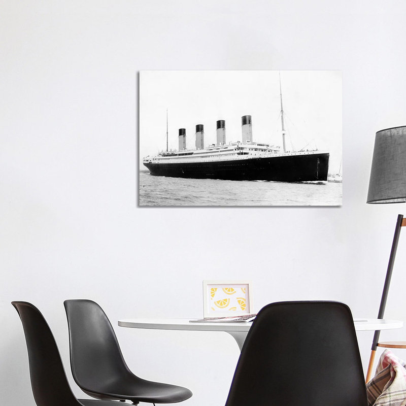 Photo Of RMS Titanic Departing Southampton by Stocktrek Images - Wrapped Canvas Print, 66cm H x 101.5cm W