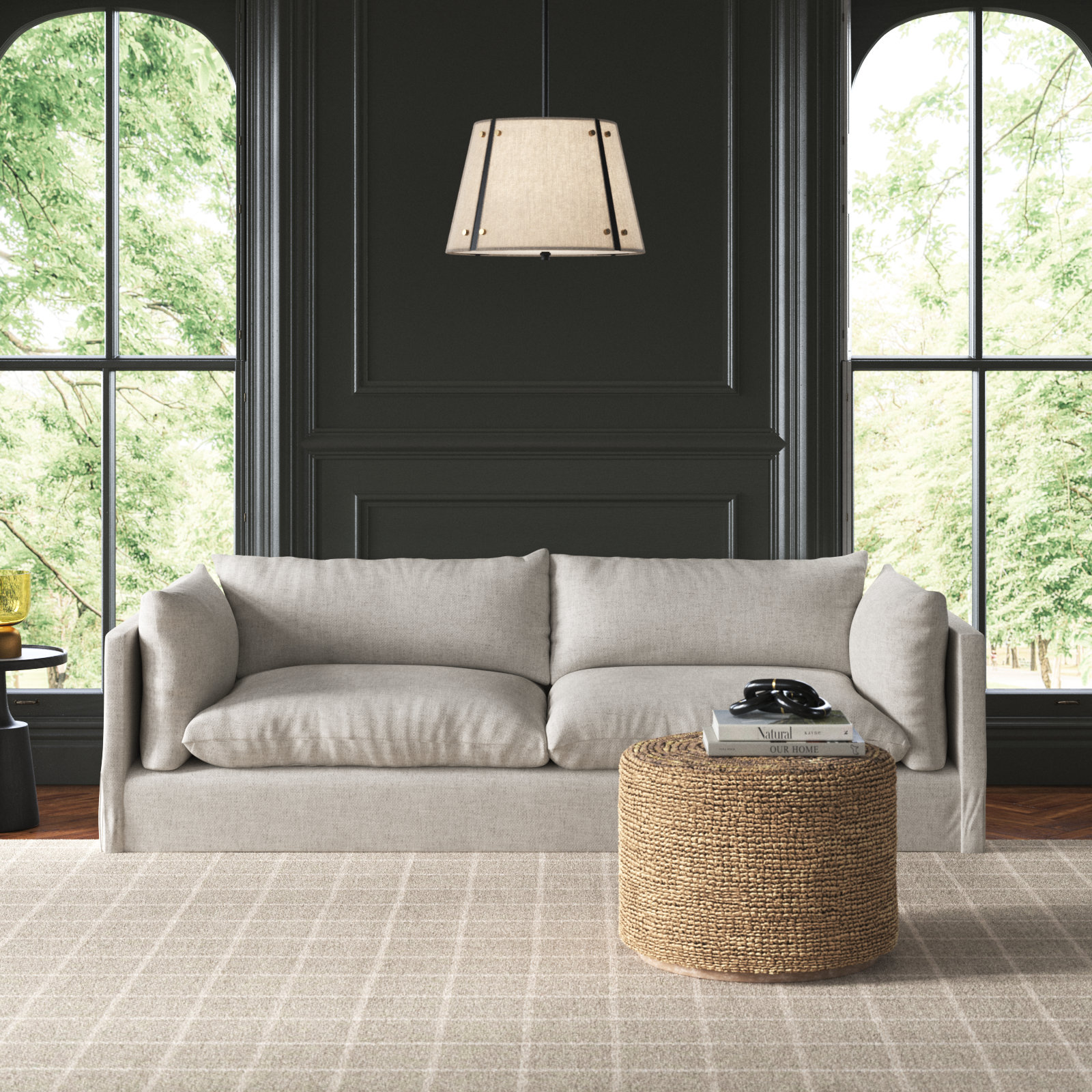 Rafferty 96.5'' Upholstered Sofa, Valley Nimbus Beige Linen, 96.5" W x 40" D x 30" H
