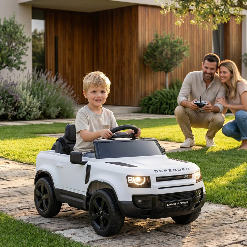 AIYAPLAY Land Rover Defender Licensed 12V Kids Ride on Car w/ Remote, White