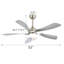Ventilateur de plafond intelligent de 52 pouces avec lumière avec 5 pales en ABS à intensité variable et fonction mémoire