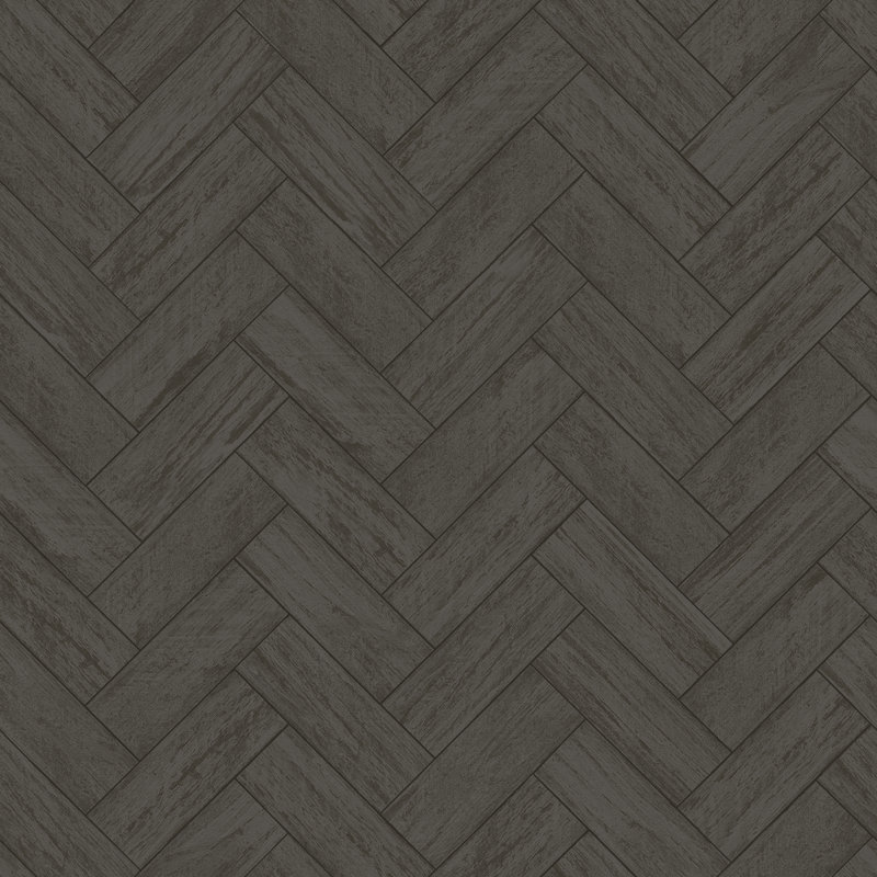 Rouleau de papier peint à chevrons L 33 pi x l 20,5 po Andranae, Gris foncé