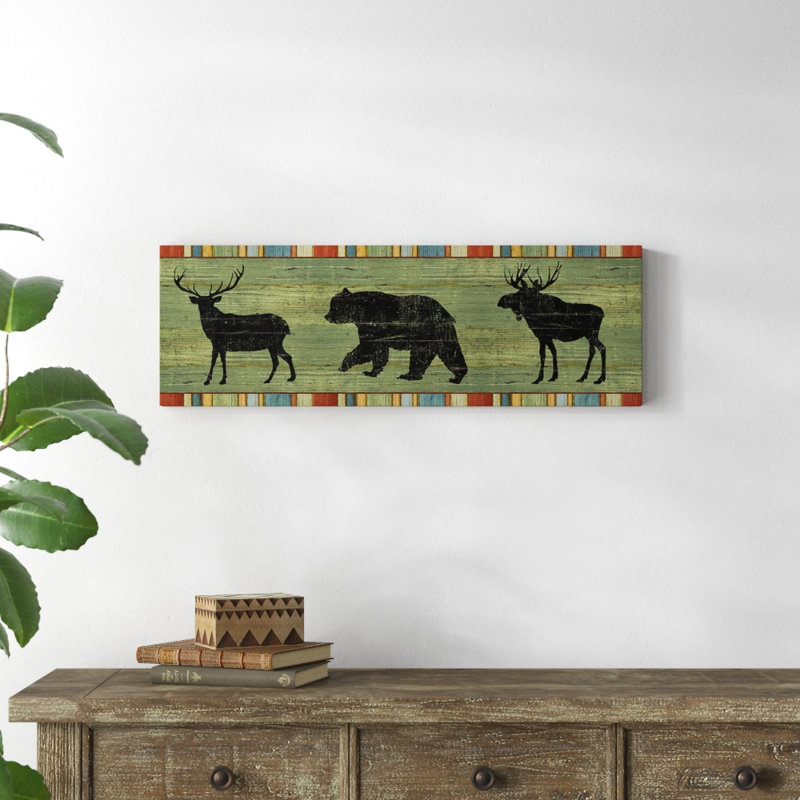 Lake Lodge, impression sur toile tendue, H 12 po x l 36 po x P 1,5 po, Toile avec cadre noir