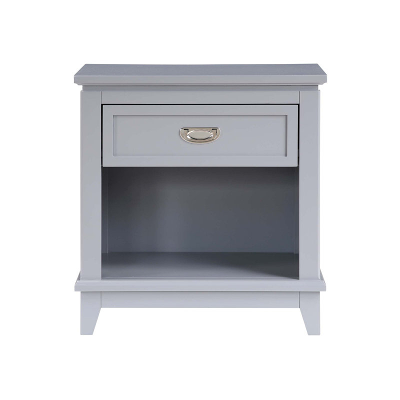 Table de chevet 1pc avec tiroir de rangement et tablette inférieure, Gris