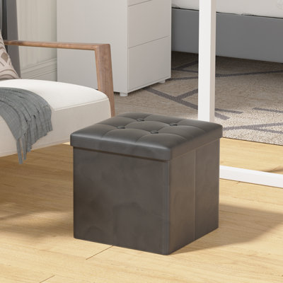 Tufted Square Footstool with Storage