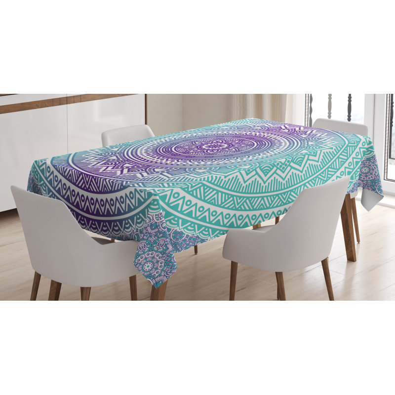 Dining Room Kitchen Tablecloth, 84" L x 60" W, Blue/Purple