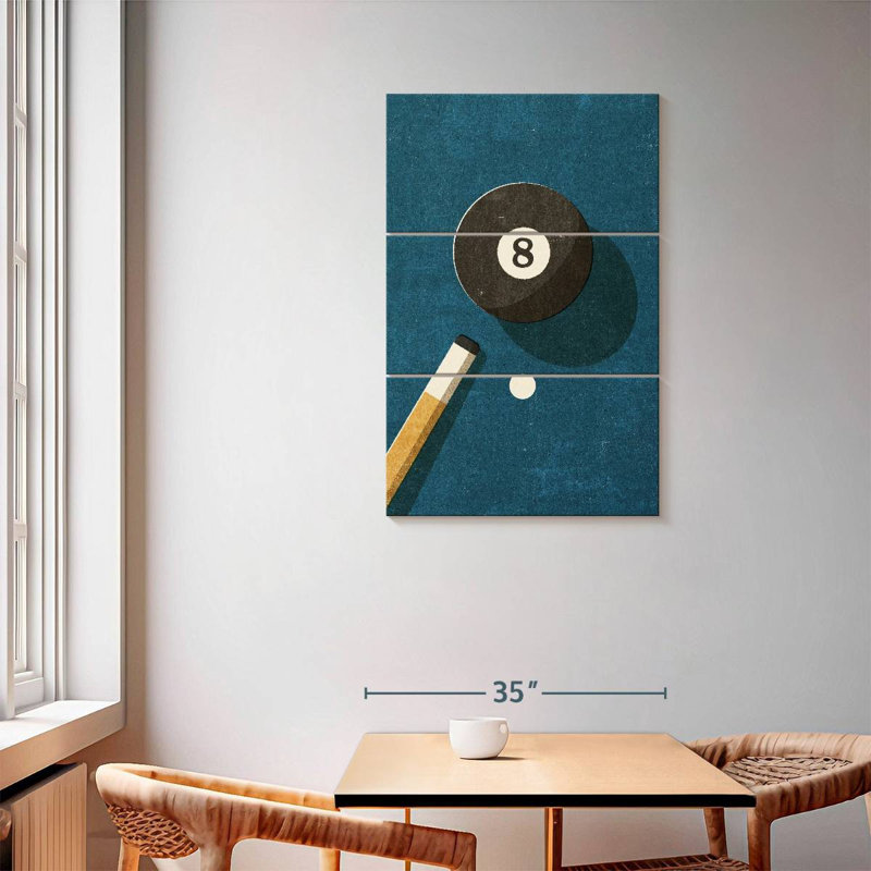 Senne Billiards Ball 8, 57" H x 36" W