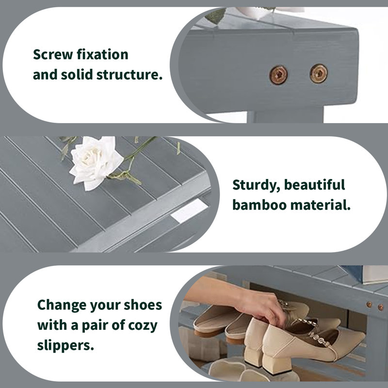 6 Pair Stackable Shoe Storage Bench