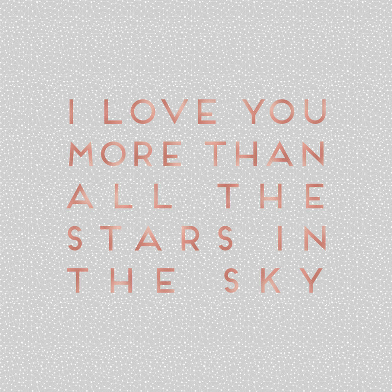 «I Love You» - Art textuel, H 36 po x l 36 po, Non, Toile tendue
