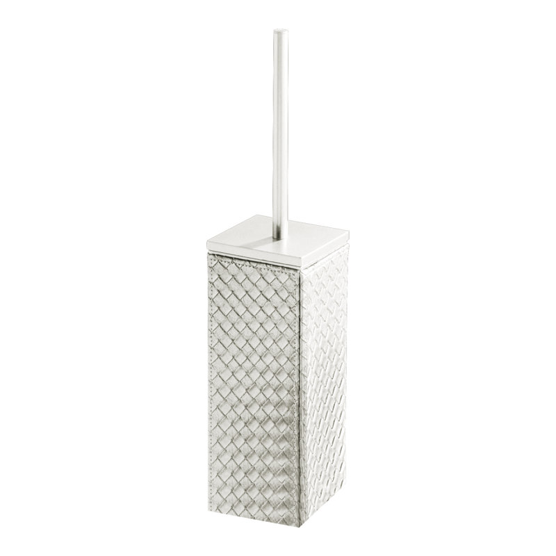Dukes Free Standing Toilet Brush Holder, White Pearl
