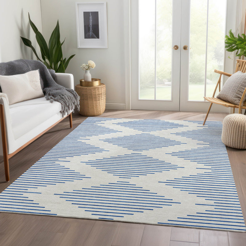 Premium Machine Washable Jahnke AMF1017 Geometric Rug, Rectangle 10' x 14'