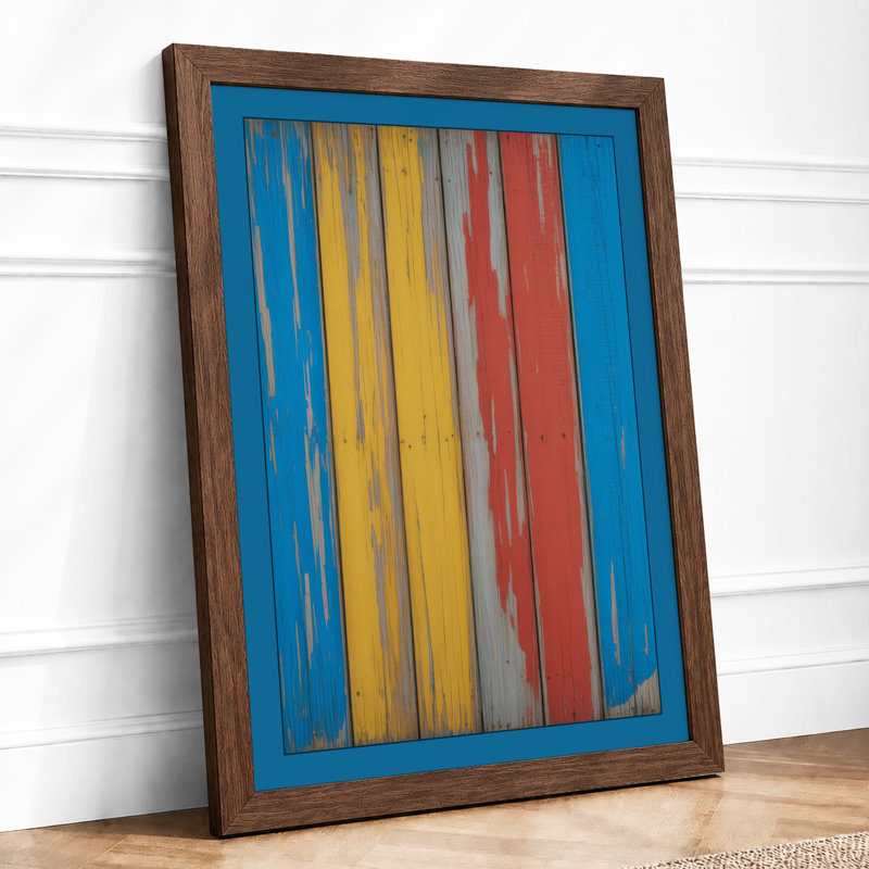Weathered Planks Rustic - Framed Print, Walnut, A4 - 29.7 x 21.0 cm