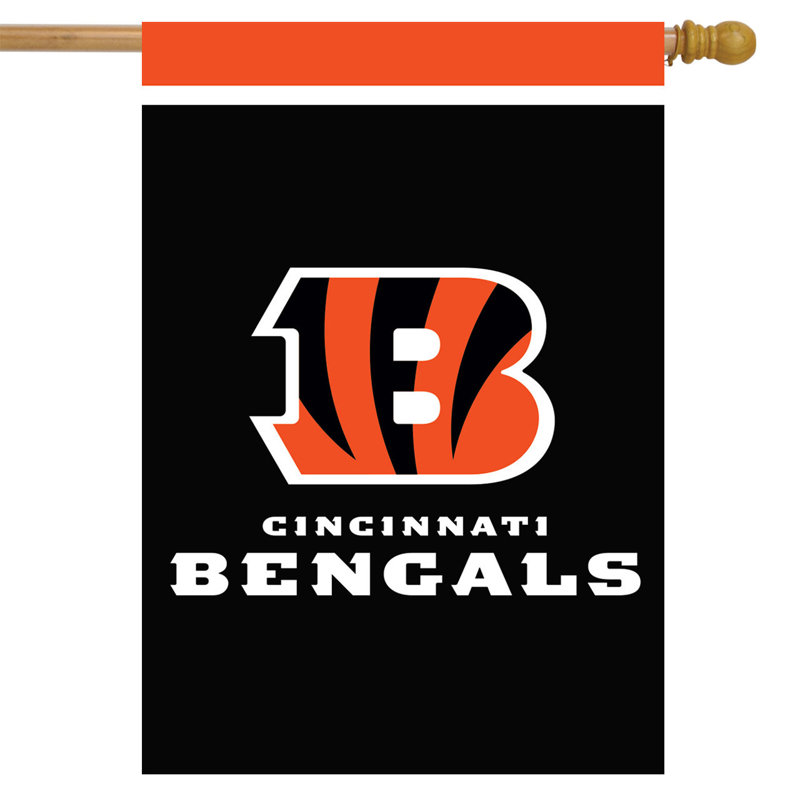 Drapeau de la maison Cincinnati Bengals NFL, Noir / orange / blanc, Cincinnati Bengals