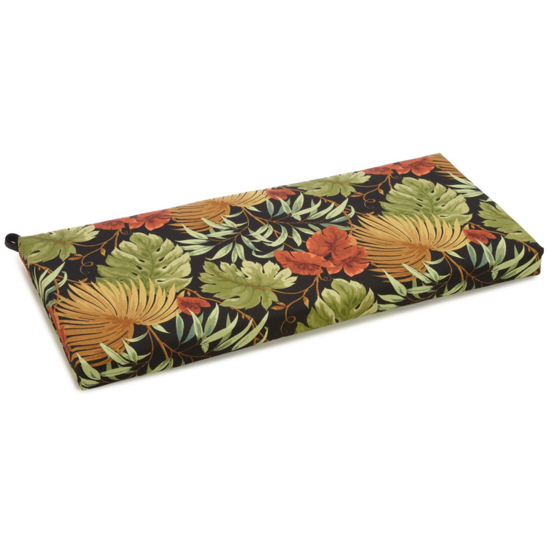 Outdoor 3'' Bench Seat Cushion, Tropique Raven, 42" W x 19" D