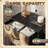 Dresser for Bedroom with 4 Storage Drawers Seamless geometric retro style Art fantasy Dressers Chest of Drawers Steel Framed Fabric Closet Organizers for Dorm Entryway