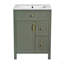 Meuble-lavabo de 24 pouces avec lavabo en céramique, 1 porte à fermeture en douceur, 2 tiroirs à fermeture en douceur et 2 supports de rangement sur la porte-879061900