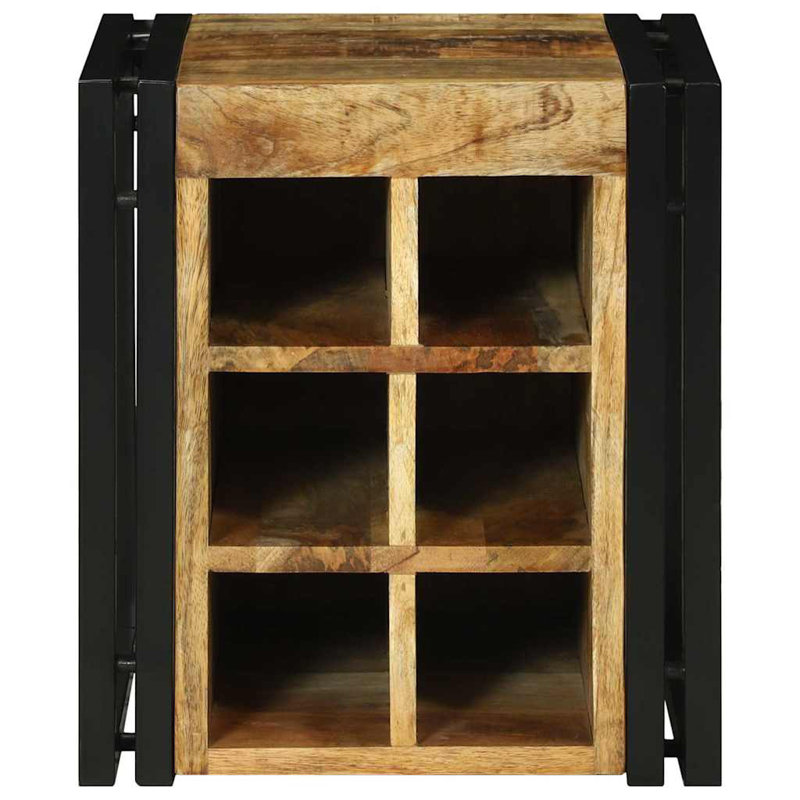 Solid Wood Open Shelving Wine Bottle Rack, Natural
