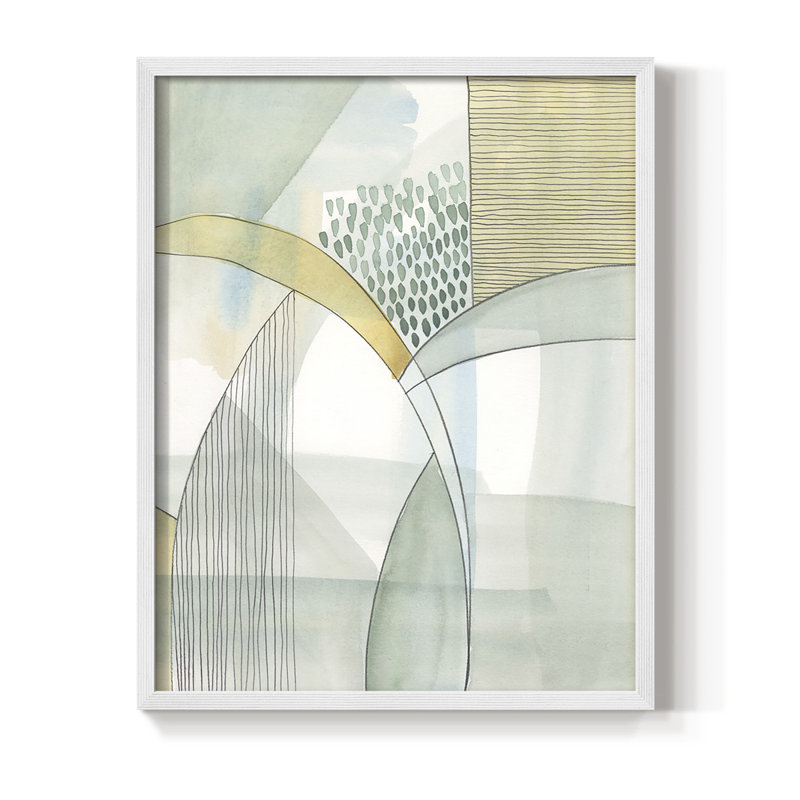 Mint Reflection I Framed Print - Solid Wood, White, 20" H x 16" W