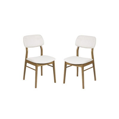 Coffelt 47cm H Upholstered Upholstered Back Side Chair in Cream