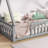 Twin Teepee Tent Bed With Guardrails & Solid Wood Frame-555540970