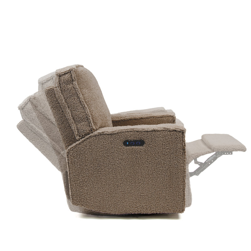 Fauteuil inclinable et pivotant Texas Nursery, Sherpa brun