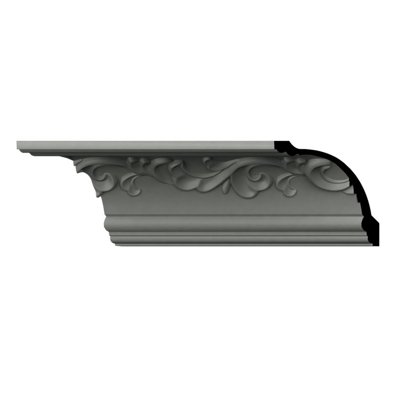 Noelle 96 in. Gray Polyurethane Crown Moulding