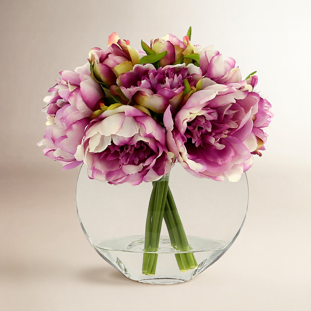 Faux Peony Stems, Purple