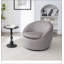 Fauteuil demi-tonneau en tissu Winnie Modern Teddy, pivotant à 360 °, gris, doux et invitant pour un confort et un style ultimes-908599947