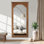 Miroir mural rectangulaire en bois pleine longueur avec cadre sculpté