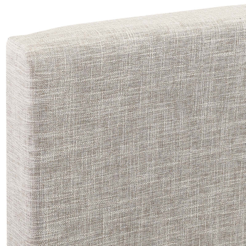Taylor Upholstered Linen Fabric Headboard, King/California King, Beige Polyester Blend