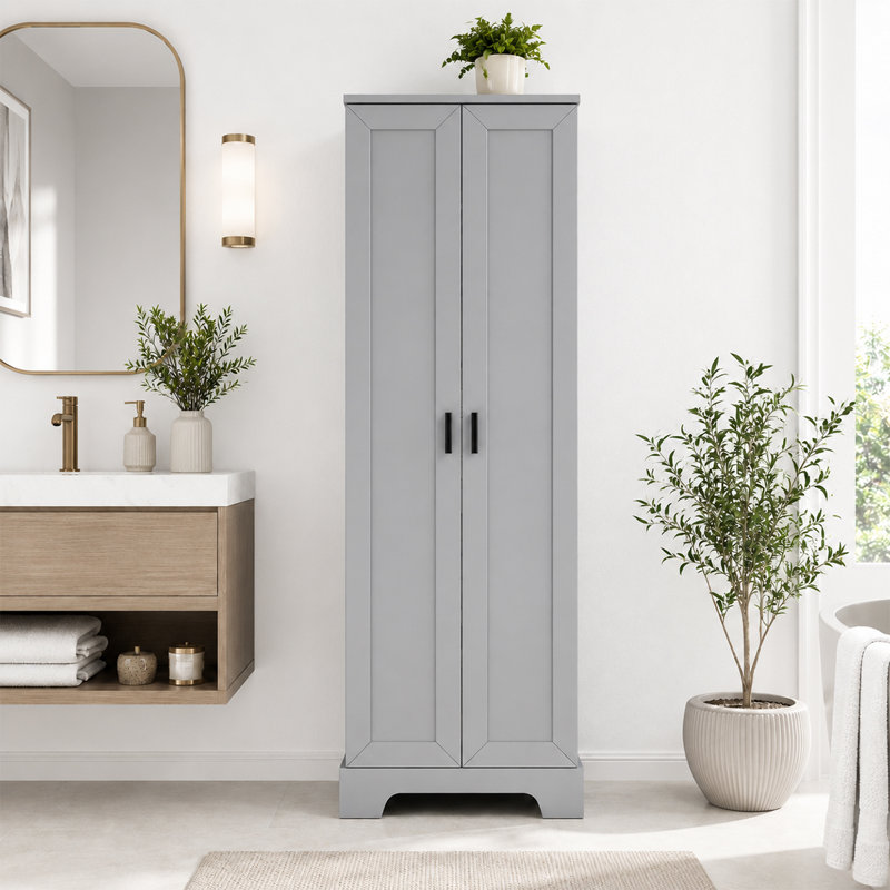 Harriett 71.2'' Freestanding Bathroom Cabinet, Gray