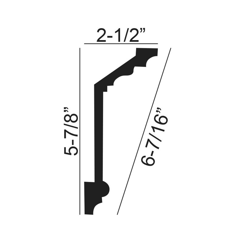 White Polyurethane Floral Crown Moulding Sample