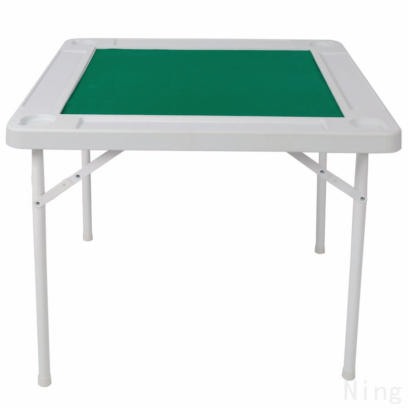 Table carrée pliante à cartes, table de Mahjong avec feutre vert, plateaux à copeaux et porte-gobelets, tables de domino portables pour 4 joueurs, tables de jeu de cartes pour le jeu de poker de mahjong