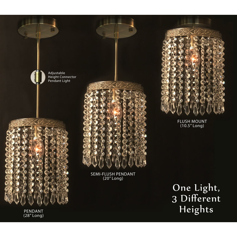 Plafonnier semi-encastré cylindrique à 1 lumière de style lustre 12 po Calidia