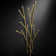 Modern 11-Hook Wall Mounted Coat Rack in Gold with Tree Branch Shape