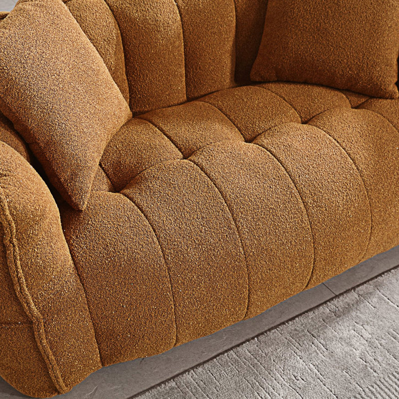Boneless Sofas Chenille Sofa, Bean Bag, Yellow