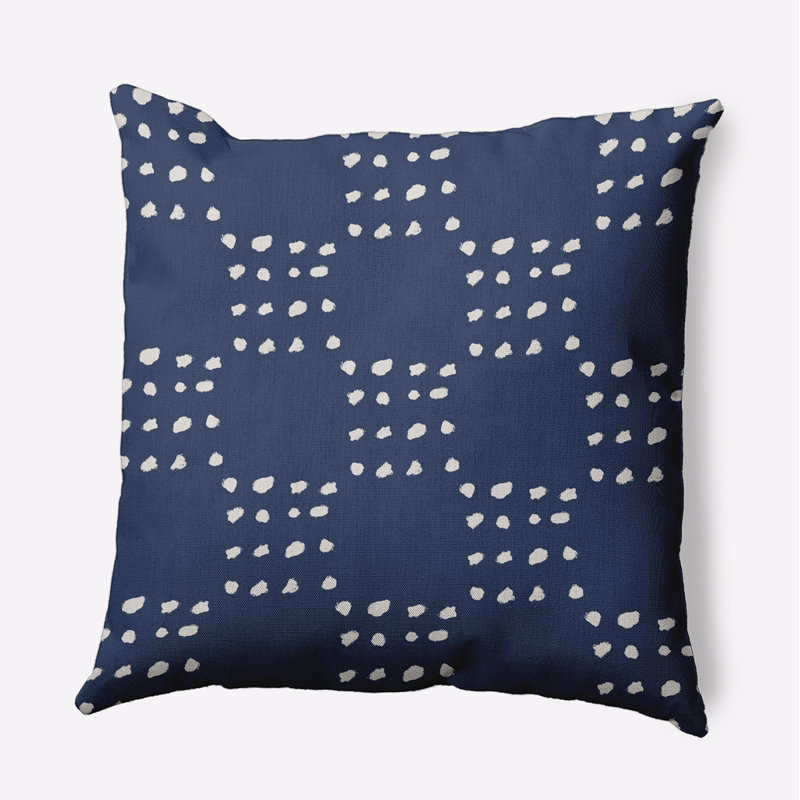 Coussin décoratif intérieur / extérieur Stitched Dots, Bleu pierre, 18 po x 18 po