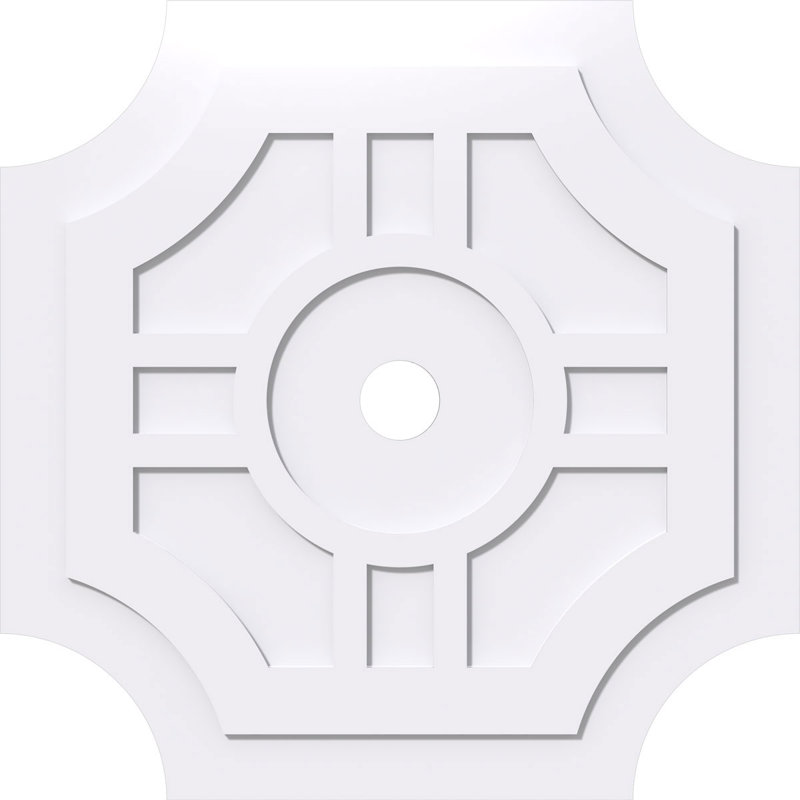 Médaillon de plafond contemporain en PVC de qualité architecturale 40 po x P 4 po x P 12 po x P 1 po