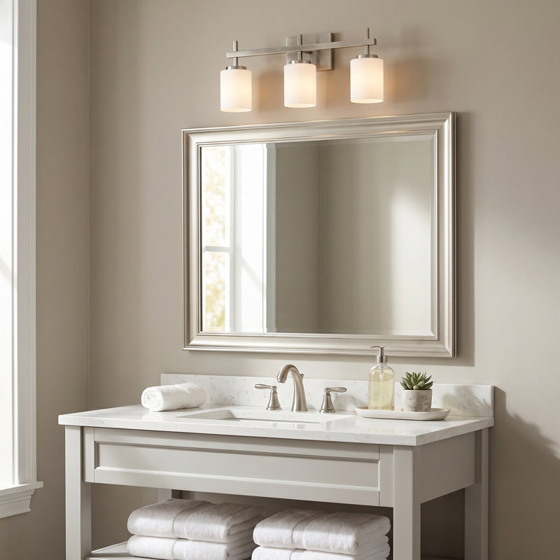 3 - Light Dimmable LED Vanity Light, Brushed Nickel