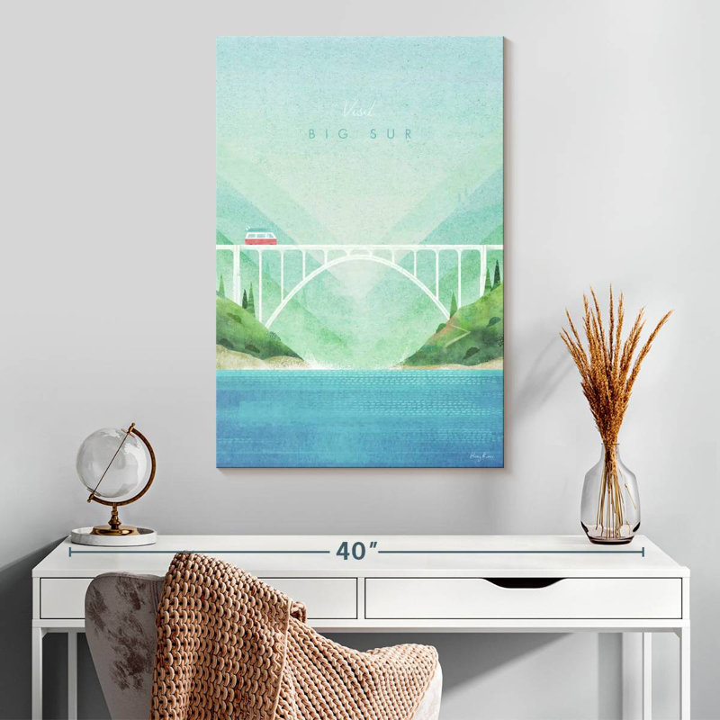 Affiche de voyage rétro Aime Big Sur, H 30 po x l 20 po