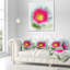 Grande fleur de coquelicot rouge sur fond blanc - coussin à imprimé floral-29894753-29894757