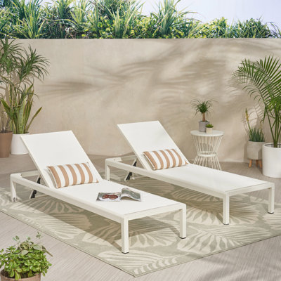 Ensemble de 2 chaises longues d'extérieur