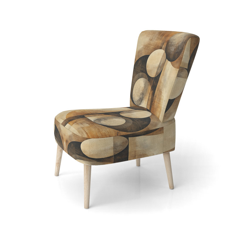 Chaise rembourrée Abstract Shapes - Chaise d'appoint en formes sépia Space II, Chaise d'appoint sans accoudoirs