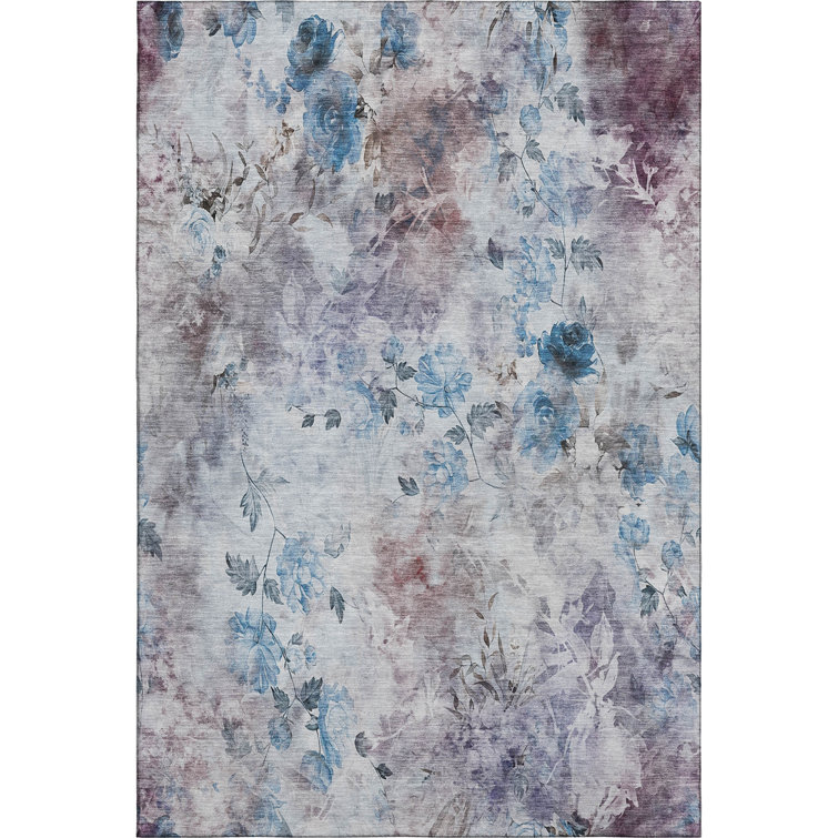 Premium Machine Washable Prisco Blue Rug