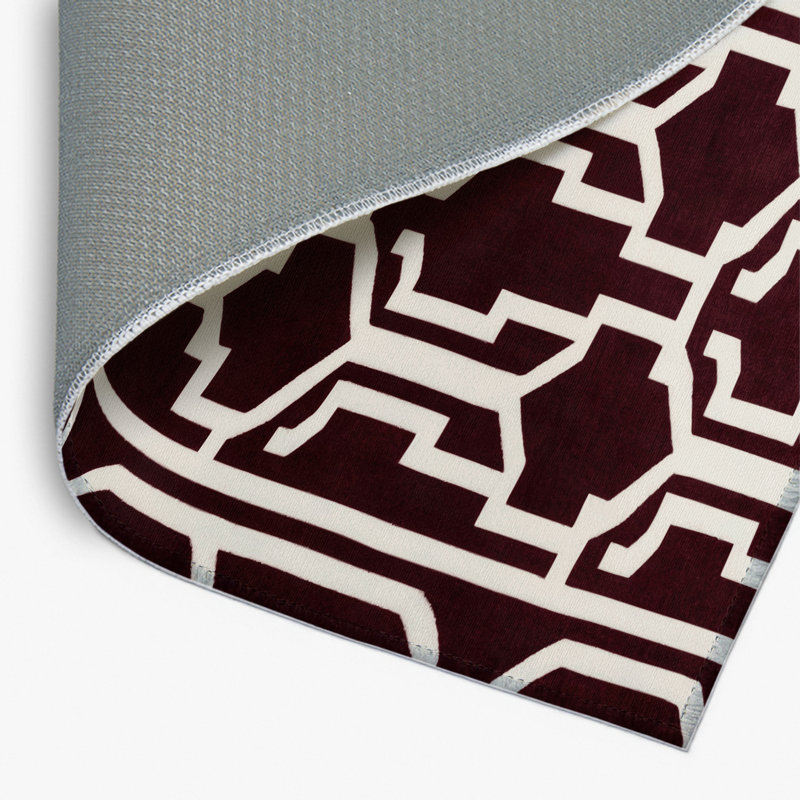 Trellis Red Indoor and Outdoor Area Rug, Rectangle 2' x 3'