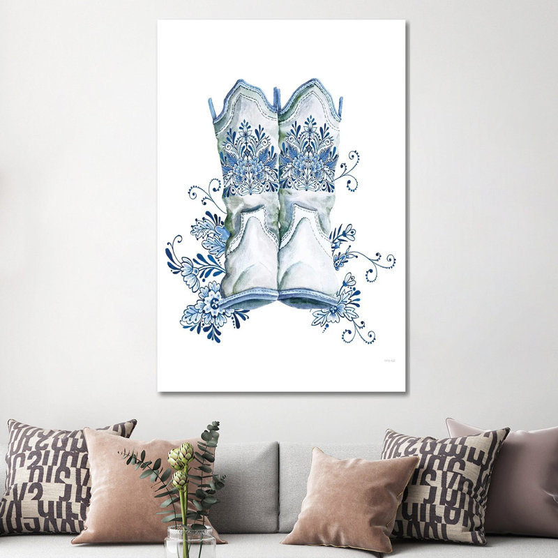 Indigo Bloom Boots, 152.4 cm H x 101.6 cm W x 3.175 cm D, Does Not Apply