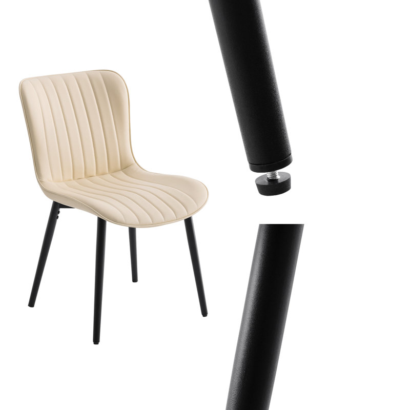 Modern Dining Chairs, PU Leather Kitchen Side Chairs With Sturdy Metal Legs & Non-Slip Feet Perfect For Dining Room, Restaurant, Cafe
