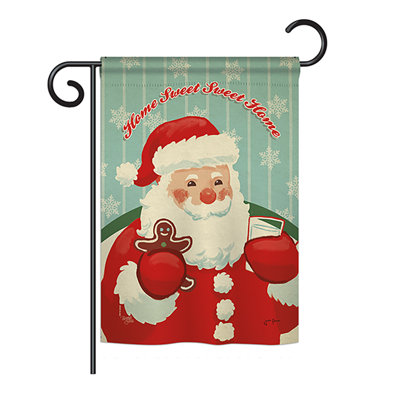 Drapeau de maison / jardin vertical 18,5 x 13 po Sweet Home Santa Winter