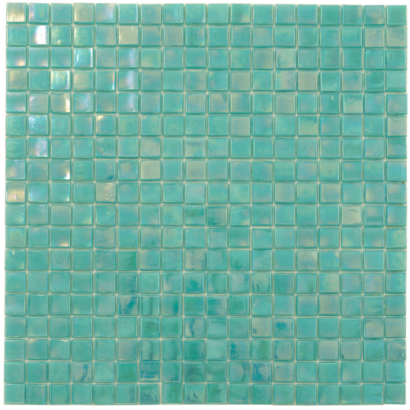 Carreau de mosaïque pour mur et plancher en verre 0,6 po x 0,6 po Skosh, Vert océan foncé
